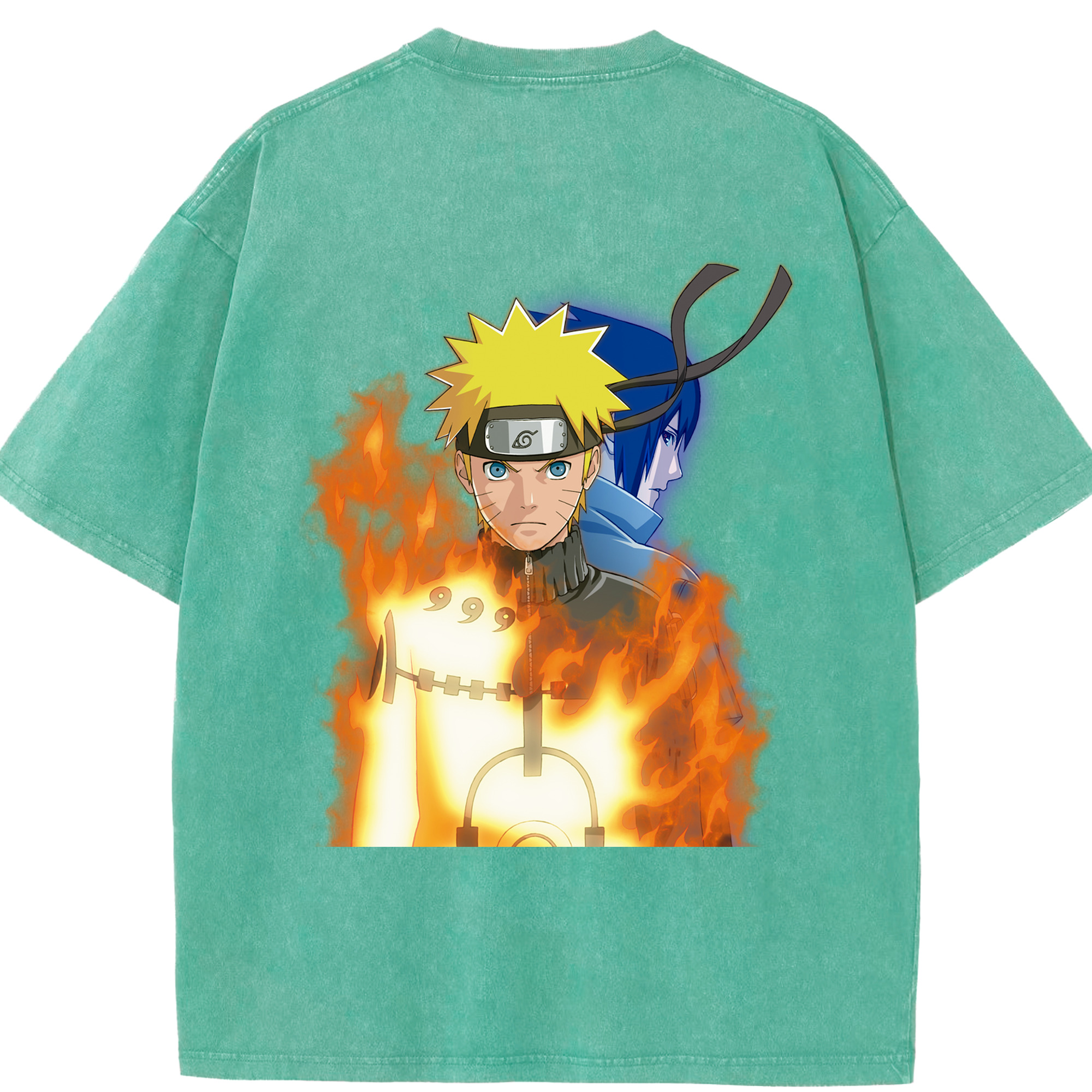 （画像用） NARUTO -ナルト- うずまき ナルト Uzumaki Naruto 綿100% ヴィンテージ風 半袖Tシャツ（背面プリント）